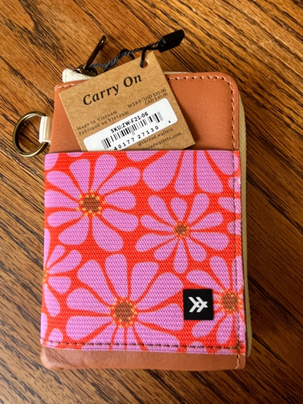 Thread Floral Pink & Red Wallet Cardholder